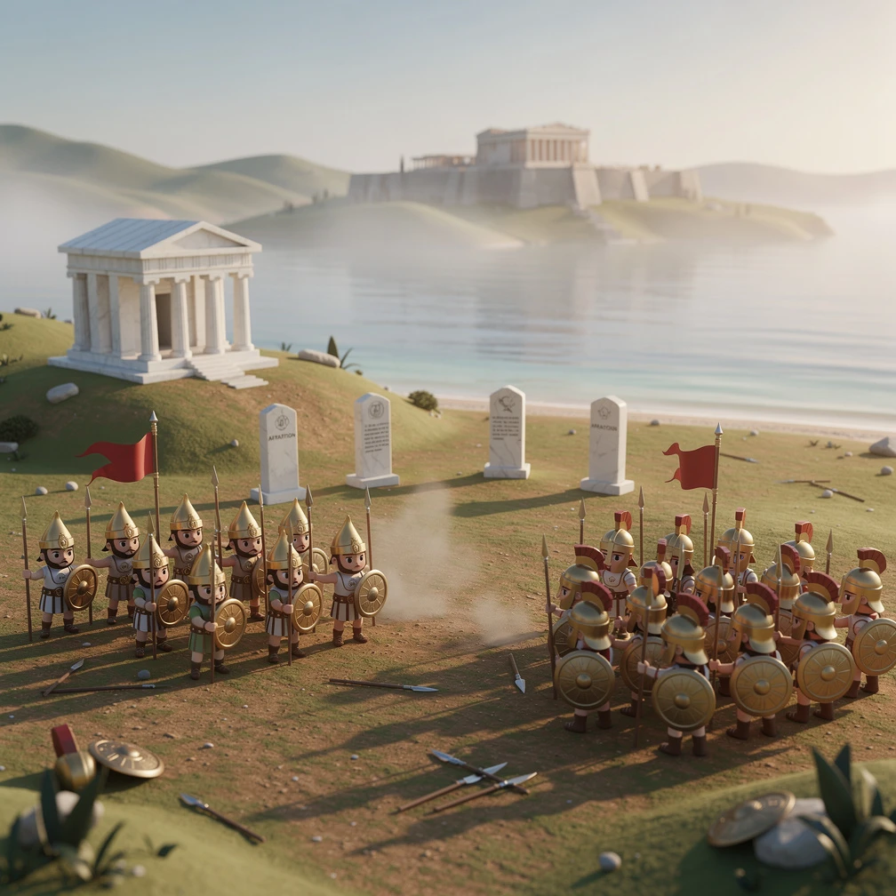 Historical artwork depicting the Battle of Marathon