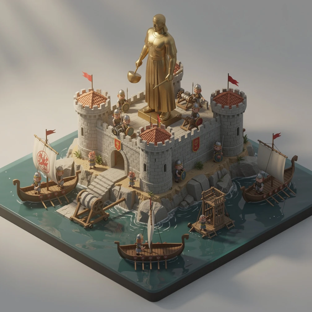 Historical artwork depicting the Siege of Rhodes