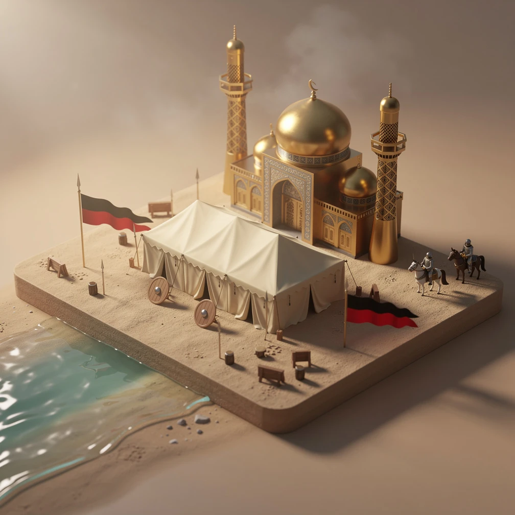 Historical artwork depicting the Battle of Karbala