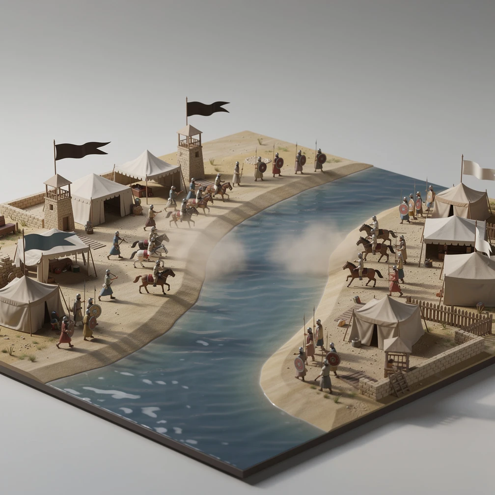 Historical artwork depicting the Battle of the Zab