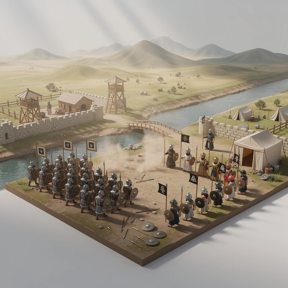 Historical artwork depicting the Battle of Talas