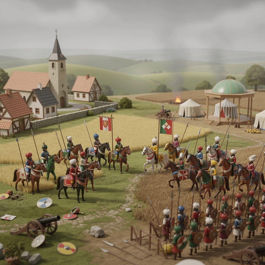 Historical artwork depicting the Battle of Mezokeresztes