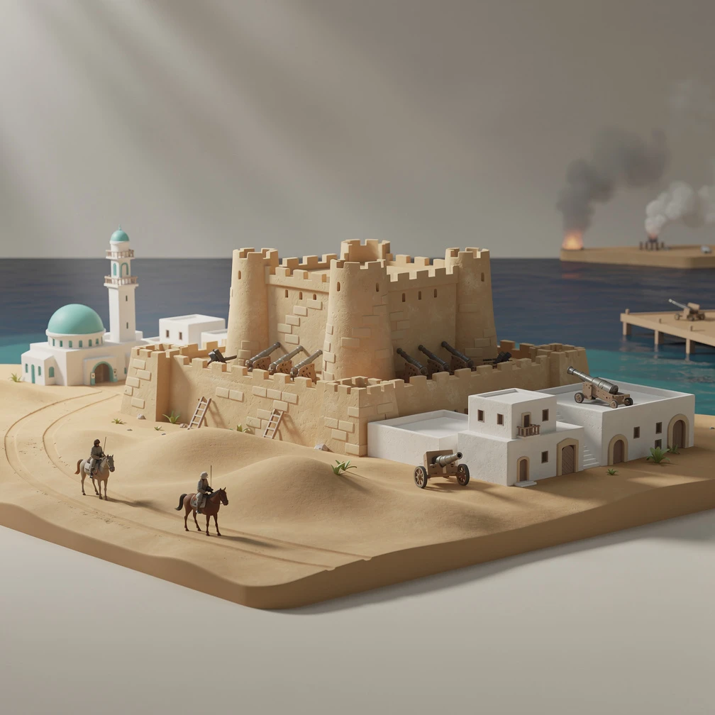 Historical artwork depicting the Capture of Aqaba