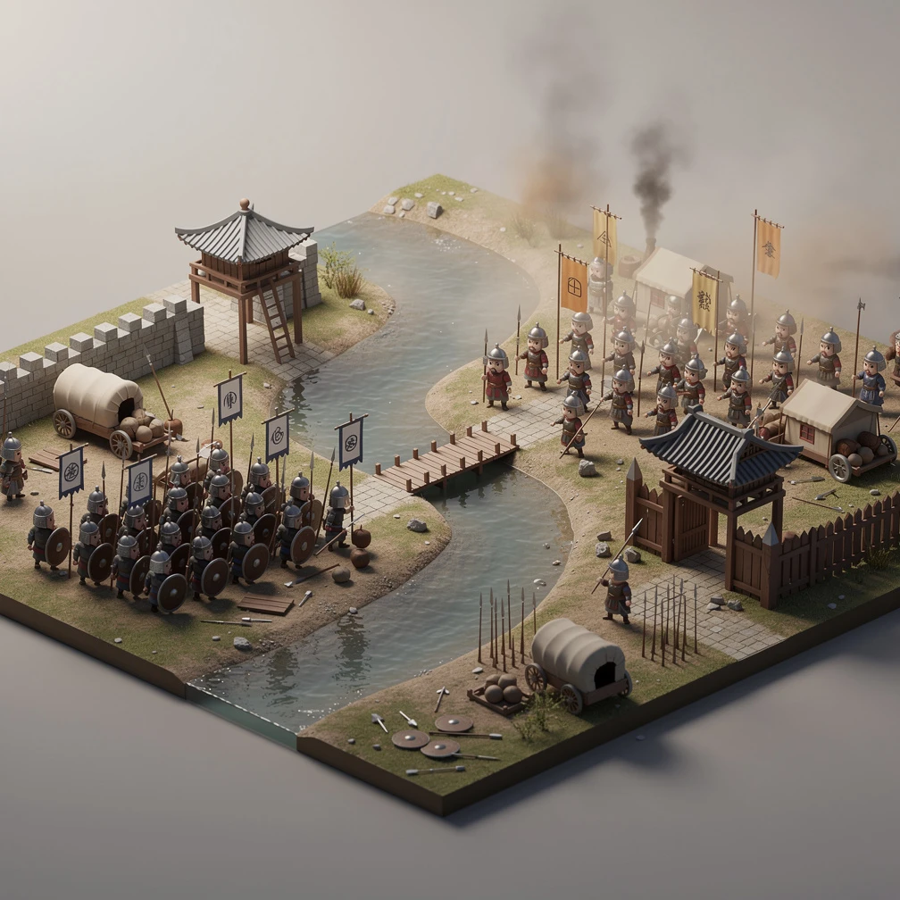 Historical artwork depicting the Battle of Fei River