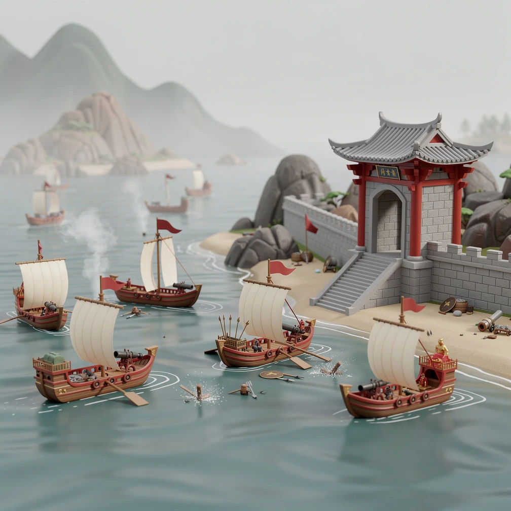 Historical artwork depicting the Battle of Yamen