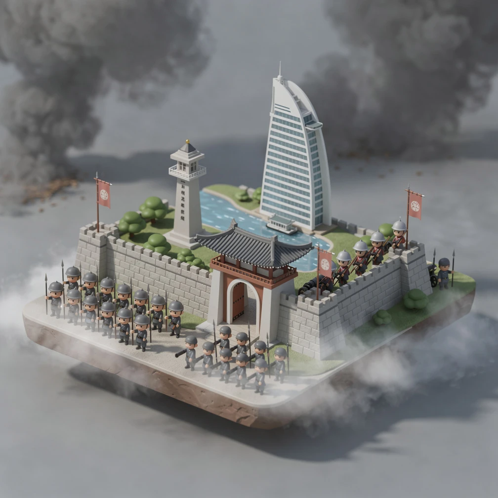 Historical artwork depicting the Siege of Pyongyang