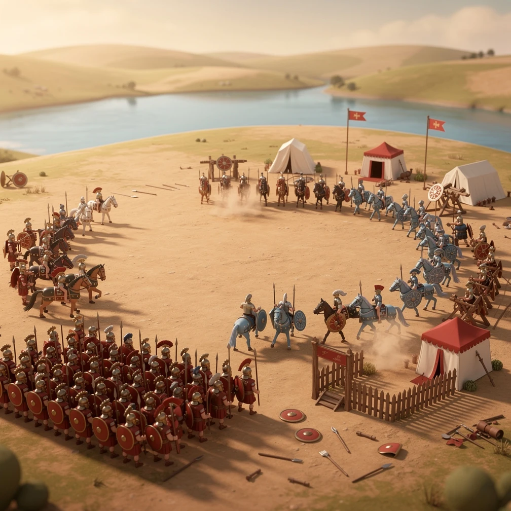 Historical artwork depicting the Battle of Cannae