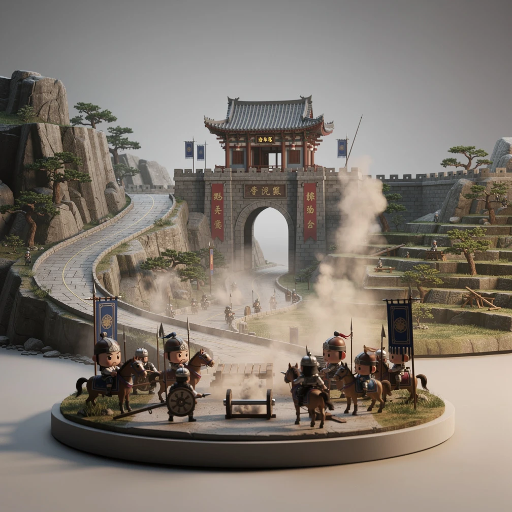 Historical artwork depicting the Battle of Hulao Pass