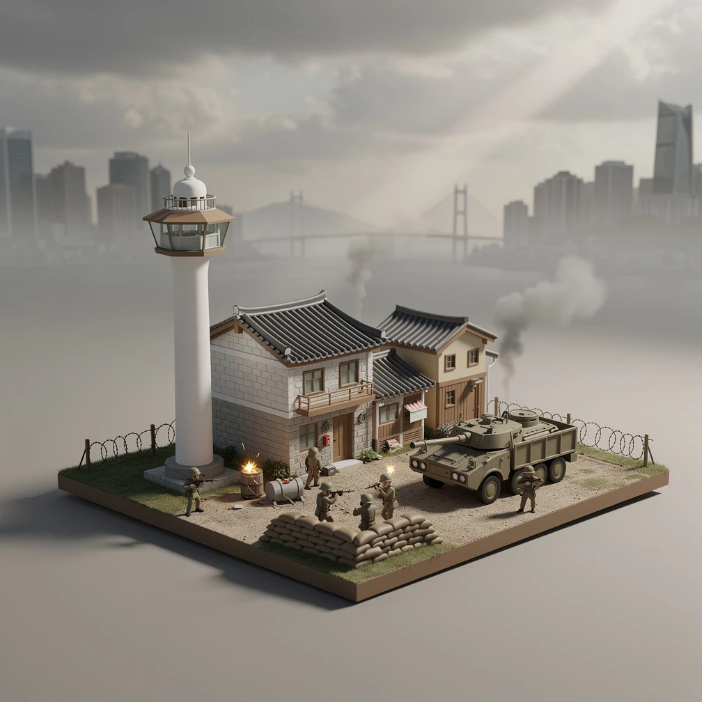 Historical artwork depicting the Battle of Busan