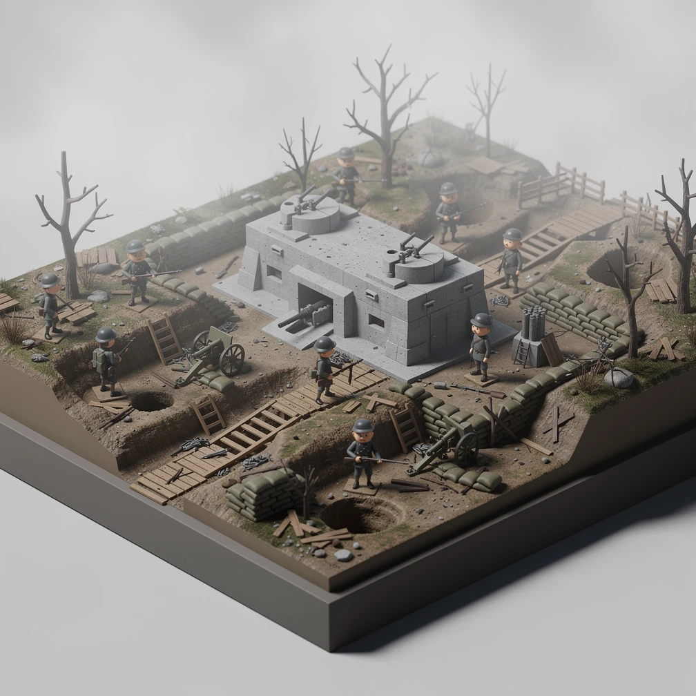 Historical artwork depicting the Battle of Verdun