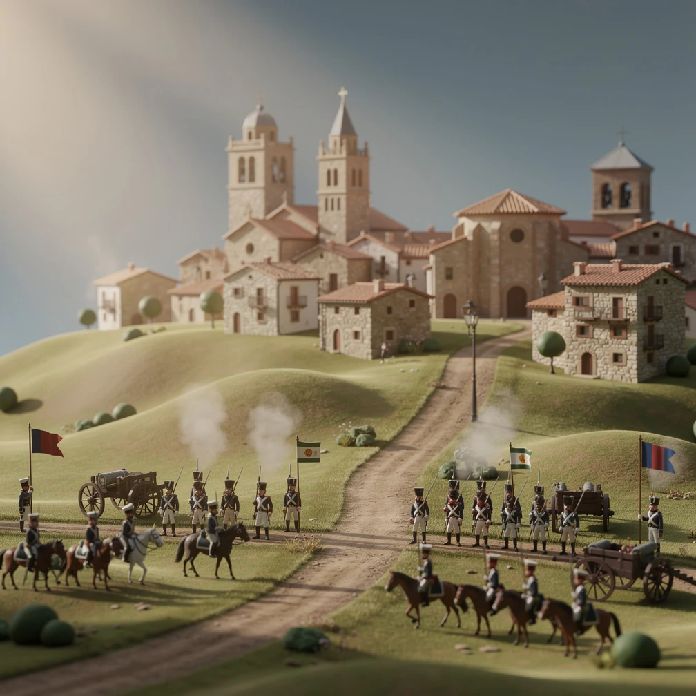 Historical artwork depicting the Battle of Vitoria