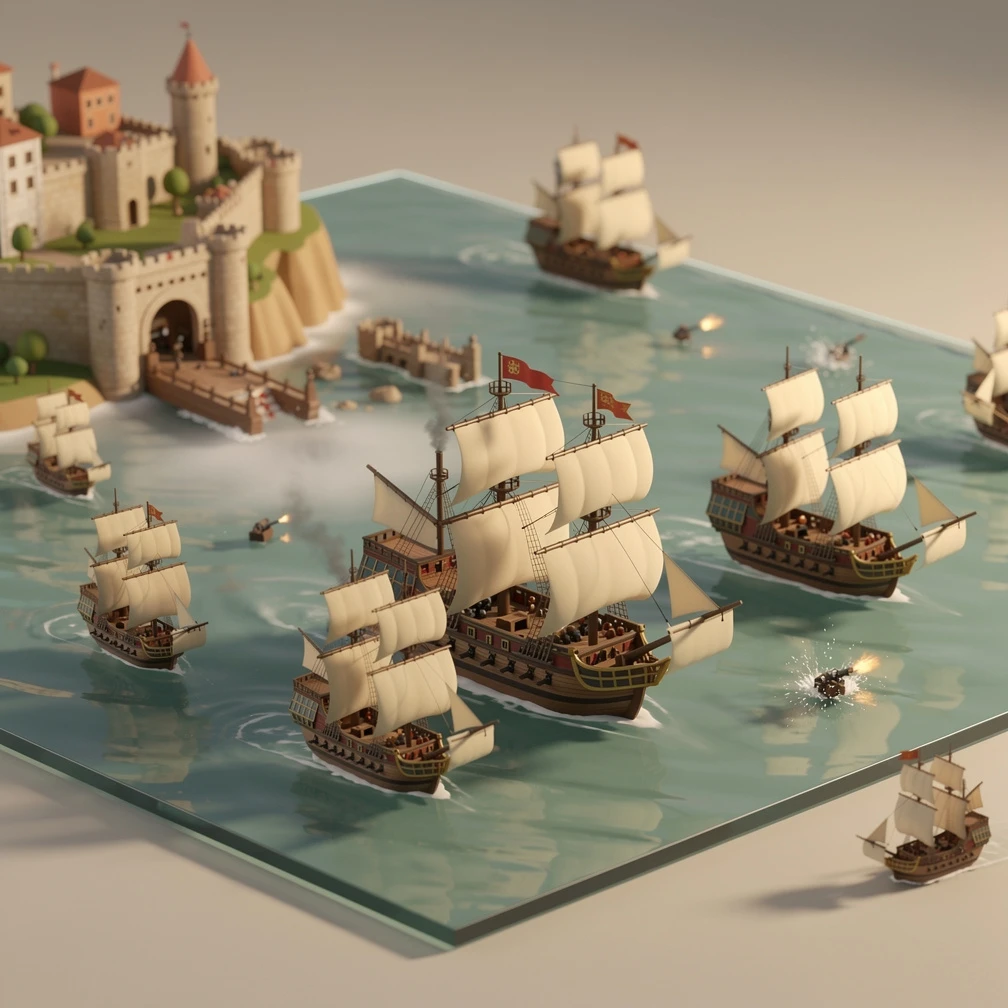 Historical artwork depicting the Spanish Armada