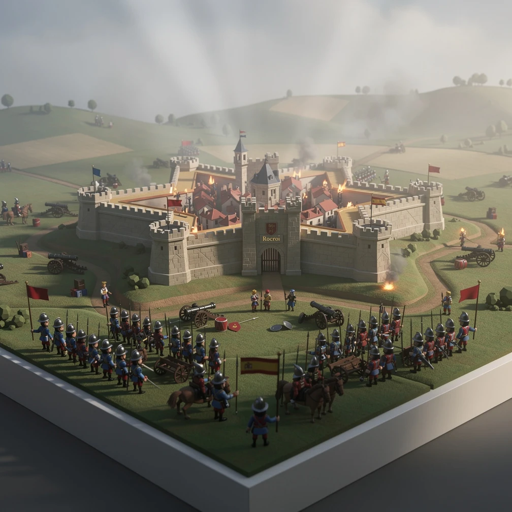 Historical artwork depicting the Battle of Rocroi