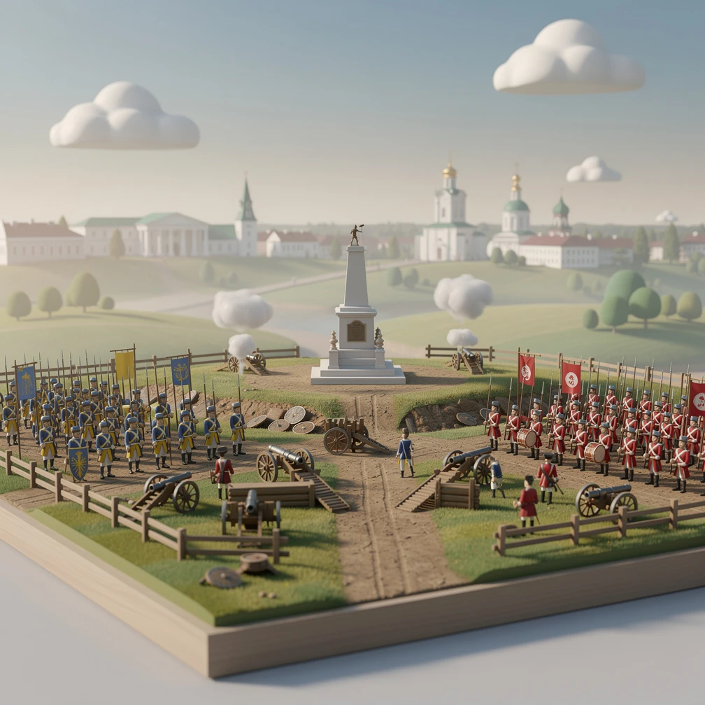 Historical artwork depicting the Battle of Poltava