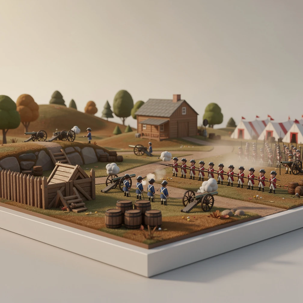 Historical artwork depicting the Battle of Saratoga