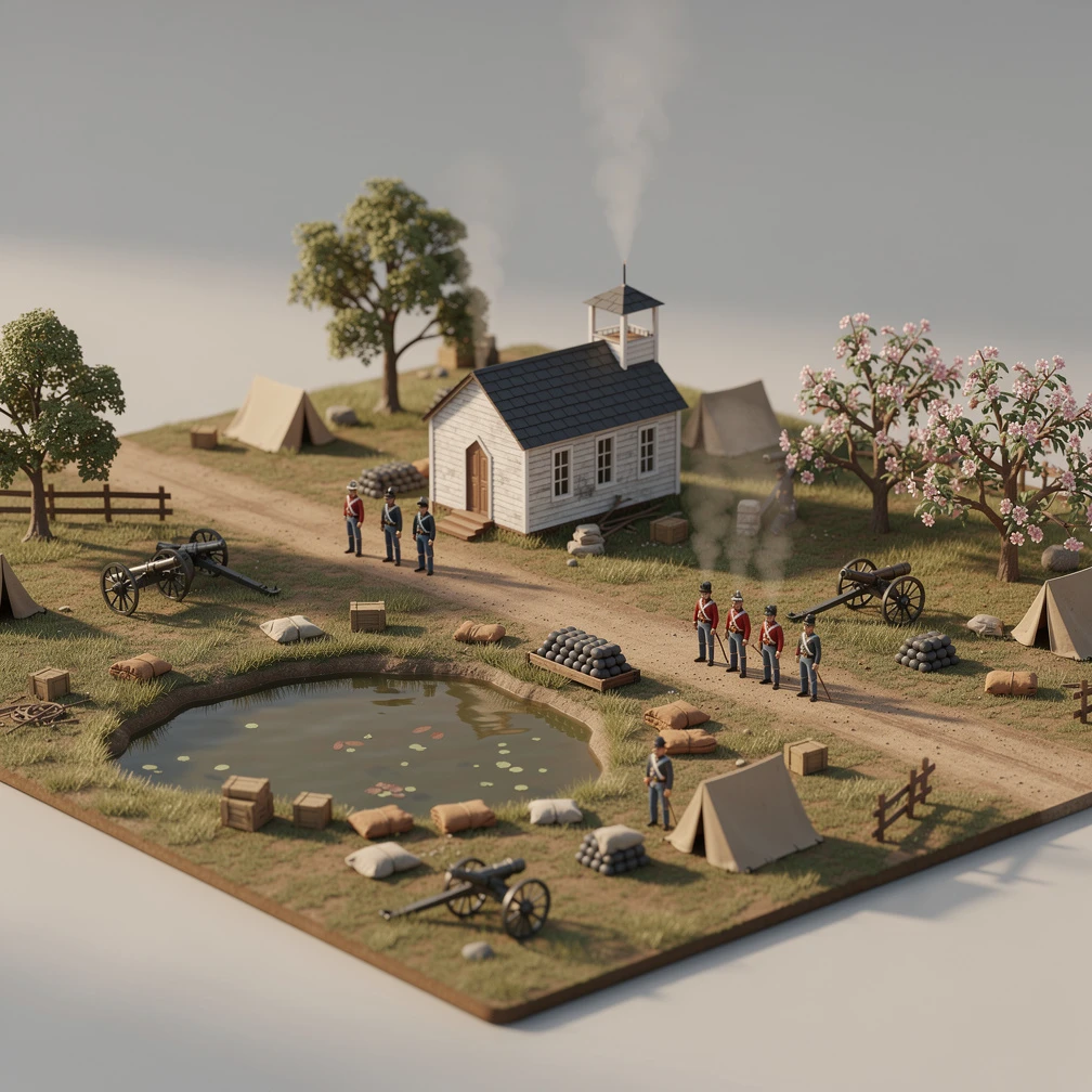 Historical artwork depicting the Battle of Shiloh