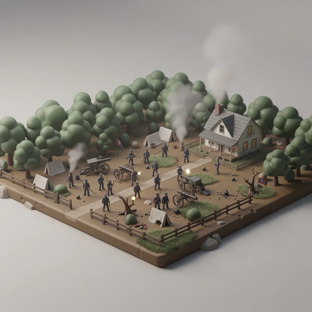 Historical artwork depicting the Battle of Chancellorsville