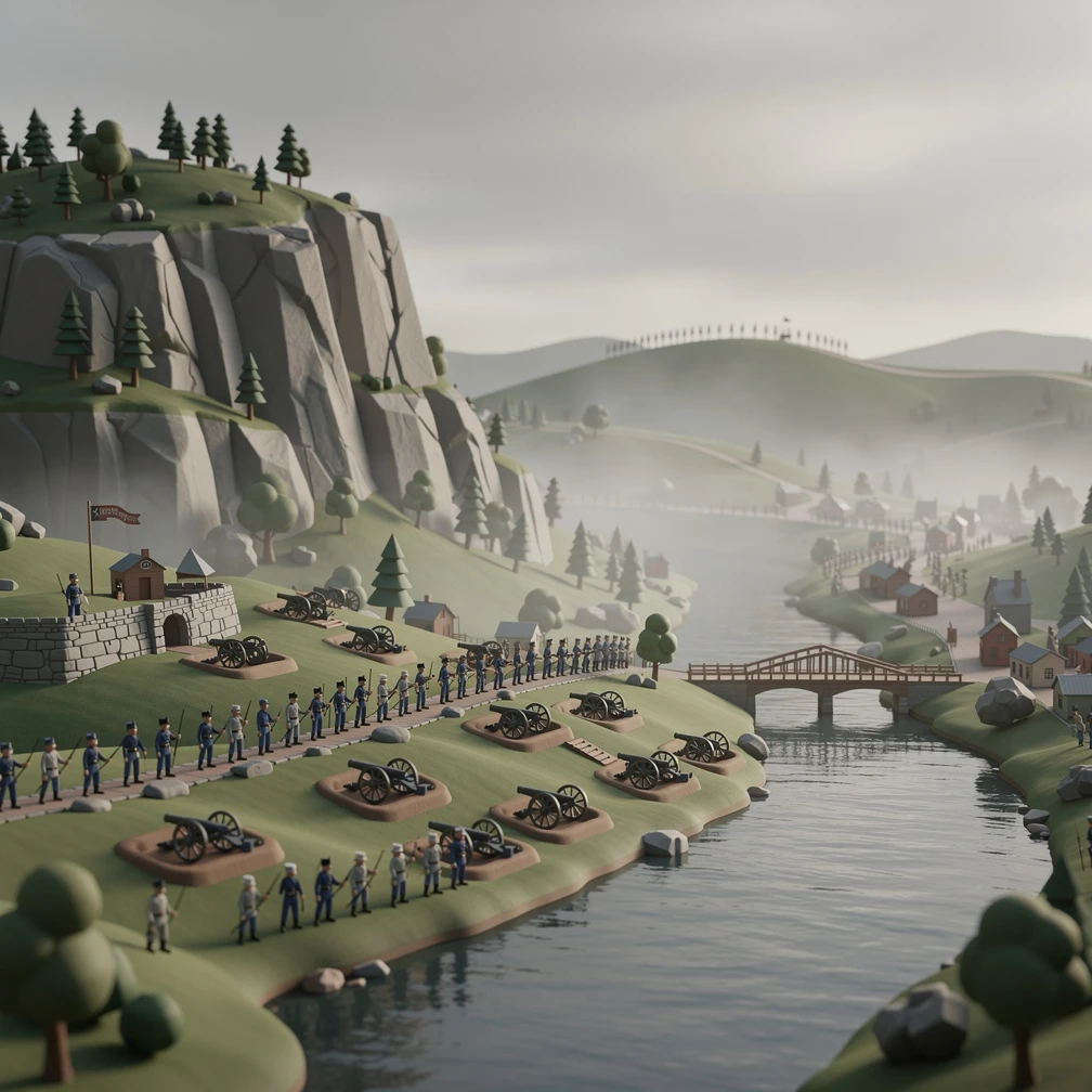 Historical artwork depicting the Battle of Chattanooga