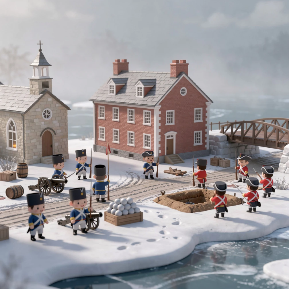 Historical artwork depicting the Battle of Trenton