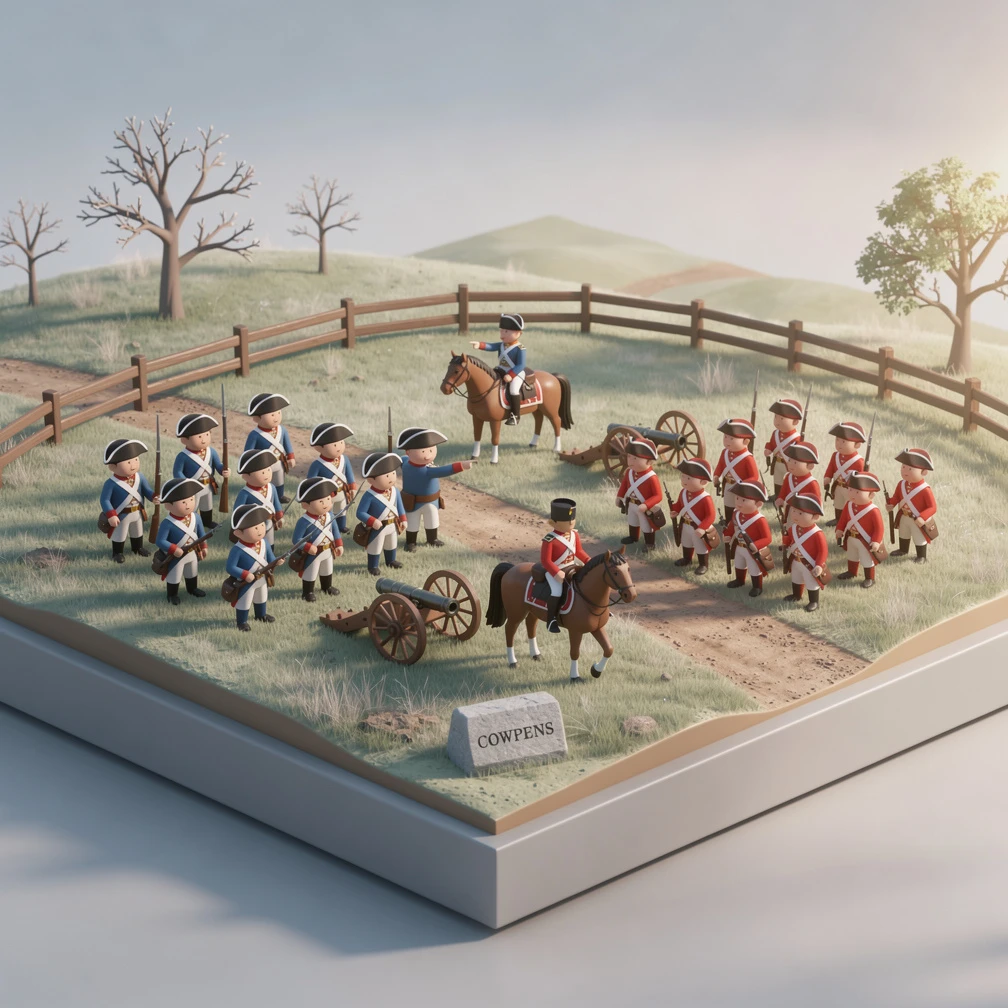 Historical artwork depicting the Battle of Cowpens