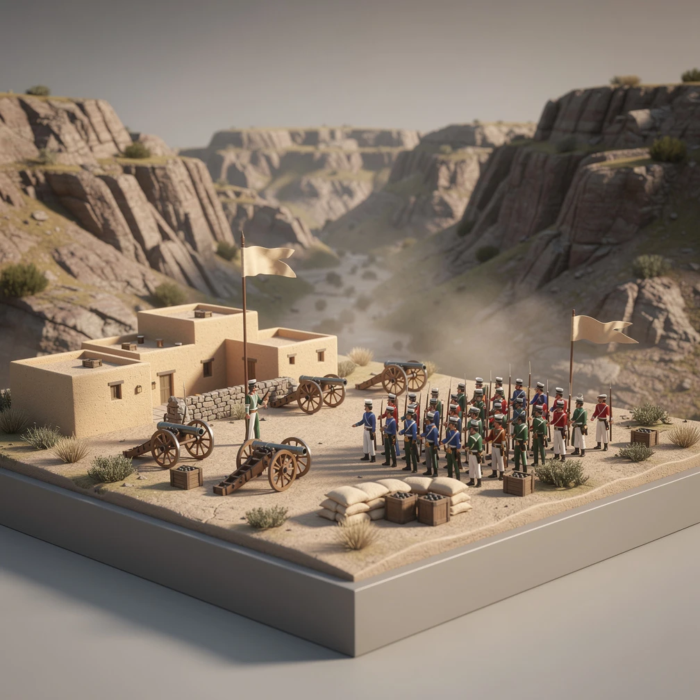 Historical artwork depicting the Battle of Buena Vista