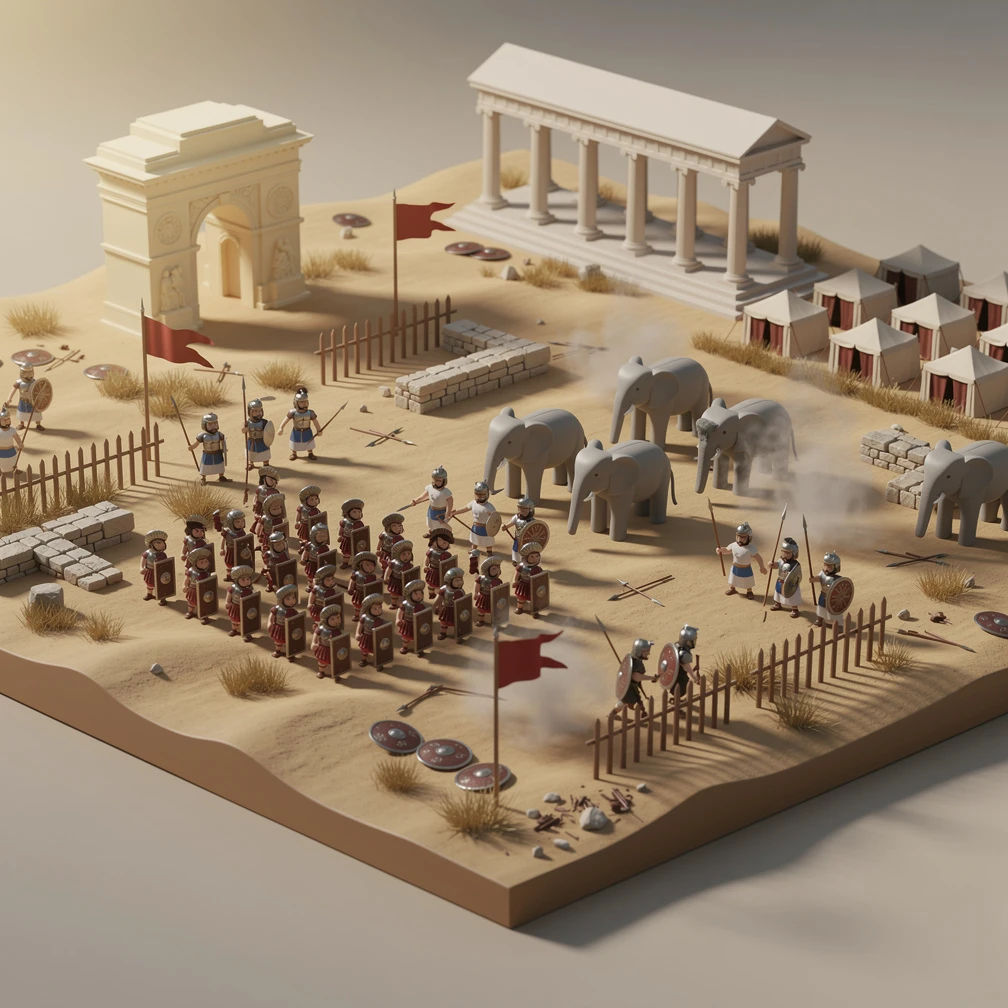 Historical artwork depicting the Battle of Zama