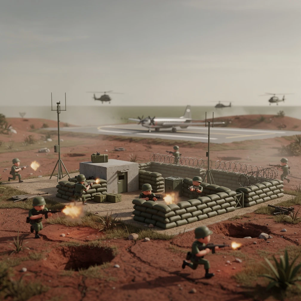 Historical artwork depicting the Battle of Khe Sanh