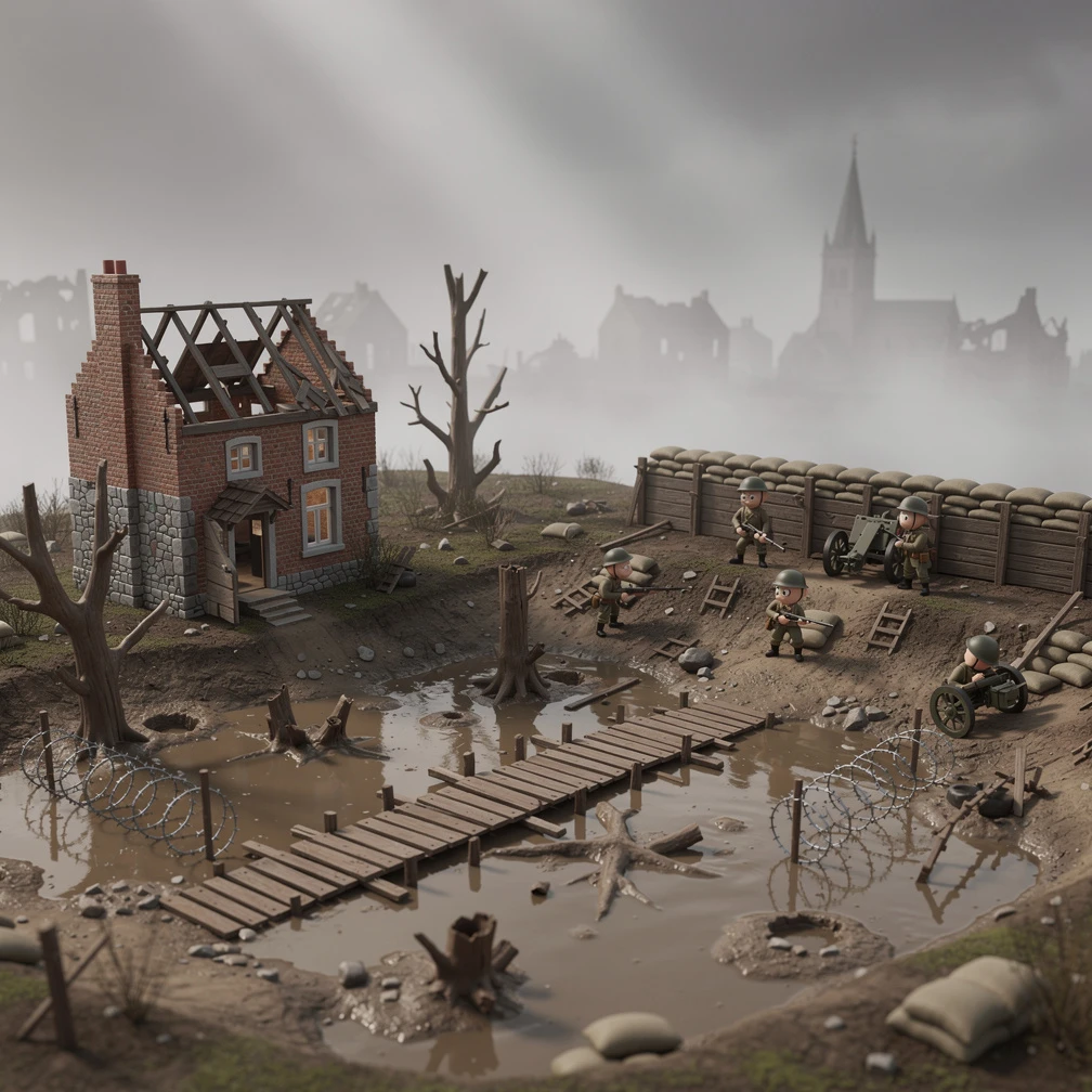 Historical artwork depicting the Battle of Passchendaele