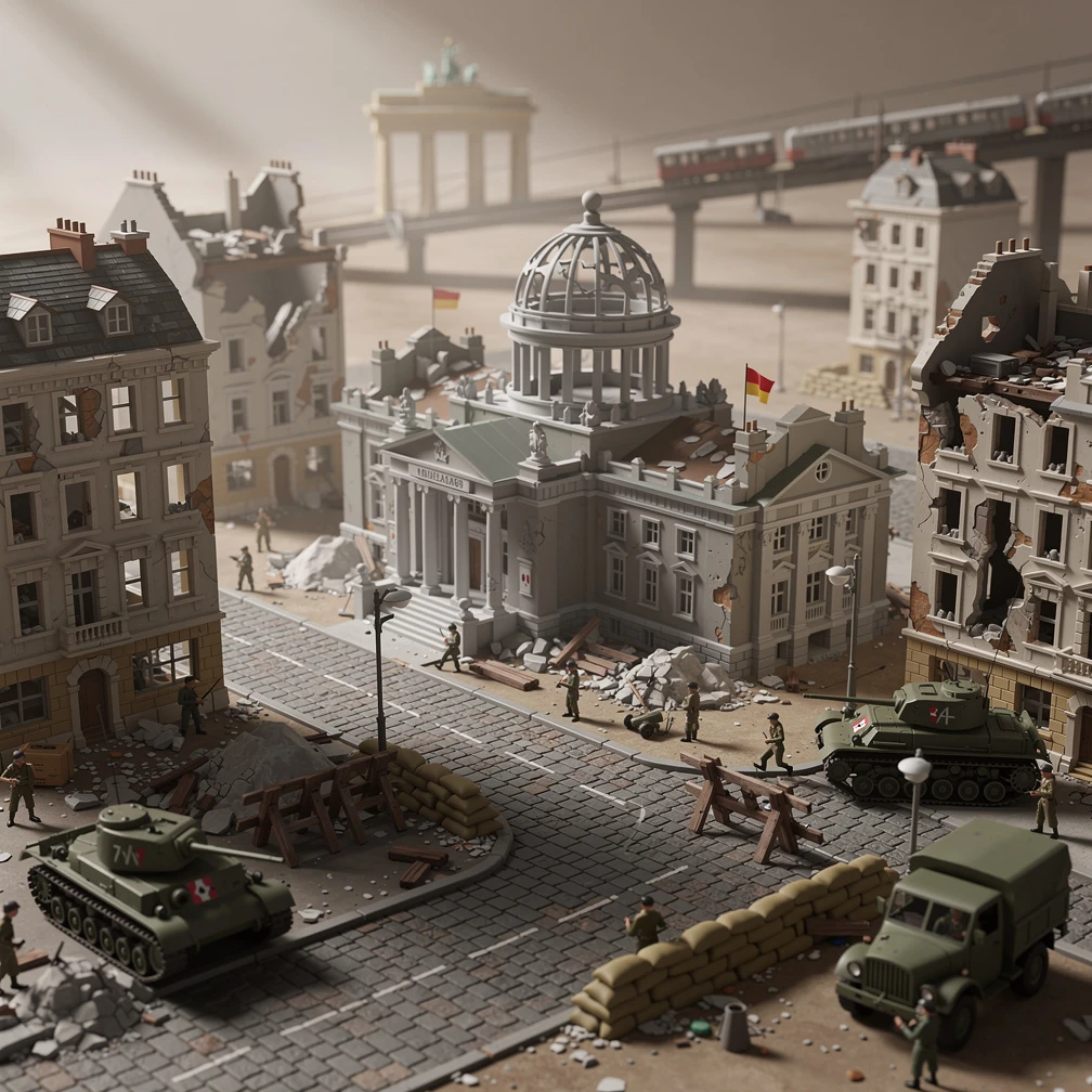 Historical artwork depicting the Battle of Berlin