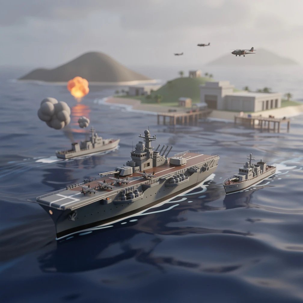 Historical artwork depicting the Battle of Leyte Gulf