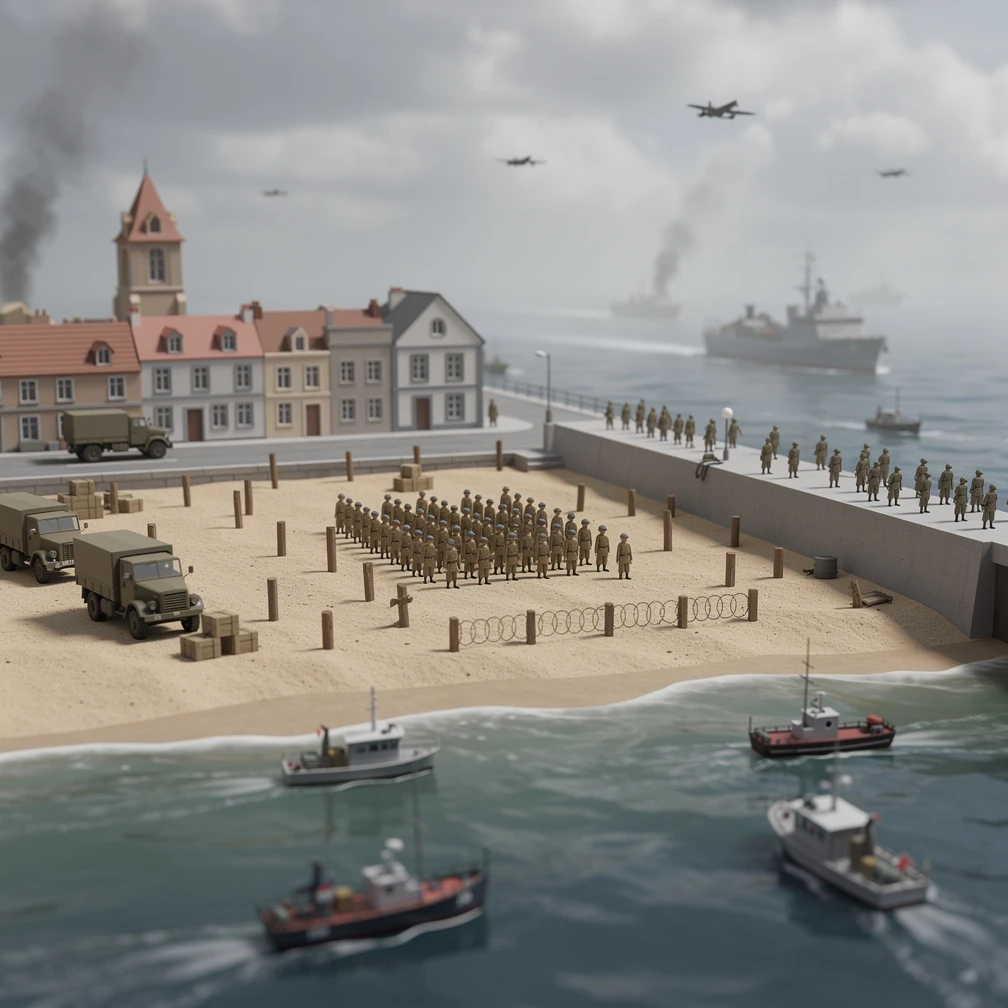 Historical artwork depicting the Battle of Dunkirk