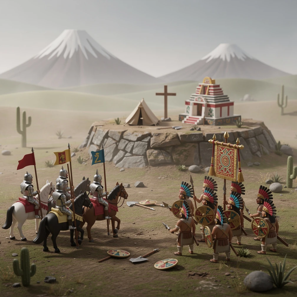 Historical artwork depicting the Battle of Otumba