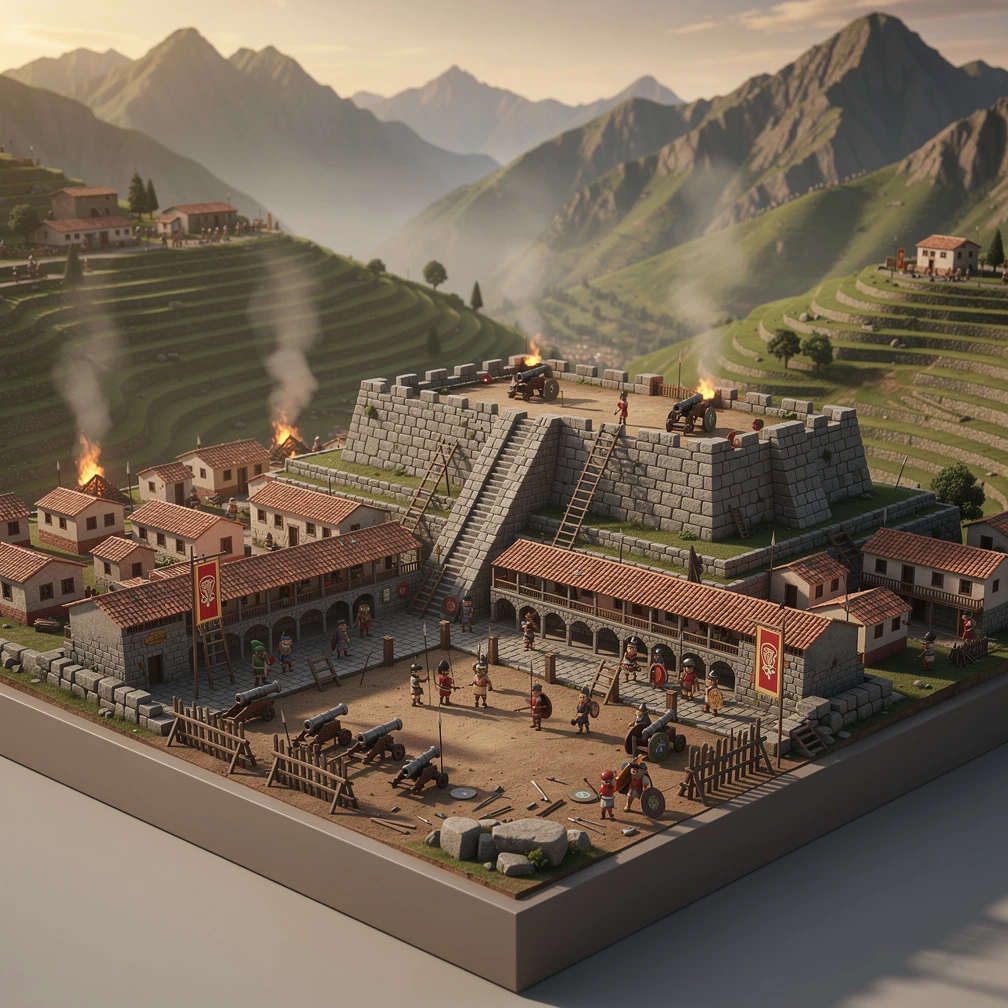 Historical artwork depicting the Siege of Cusco