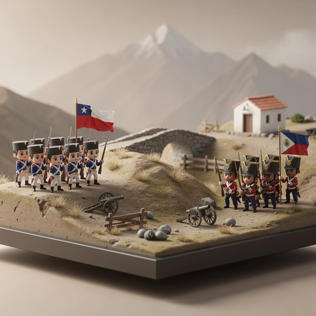 Historical artwork depicting the Battle of Chacabuco