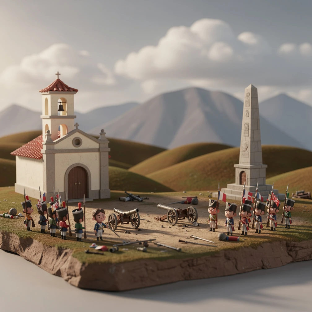 Historical artwork depicting the Battle of Ayacucho