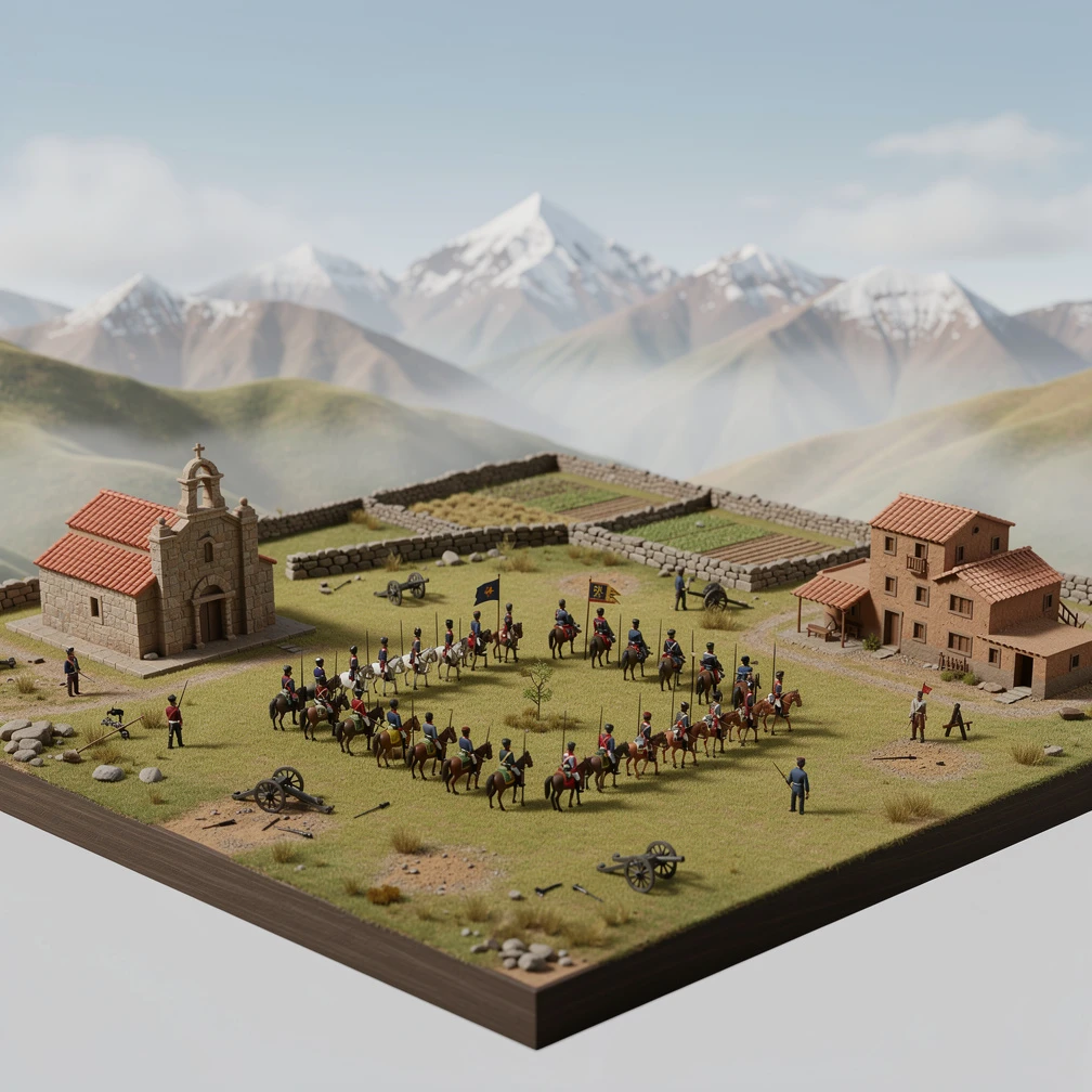 Historical artwork depicting the Battle of Junin