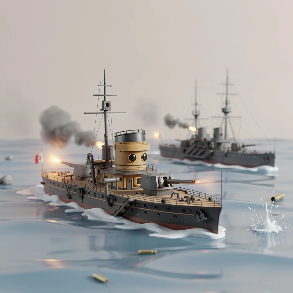 Historical artwork depicting the Battle of Angamos