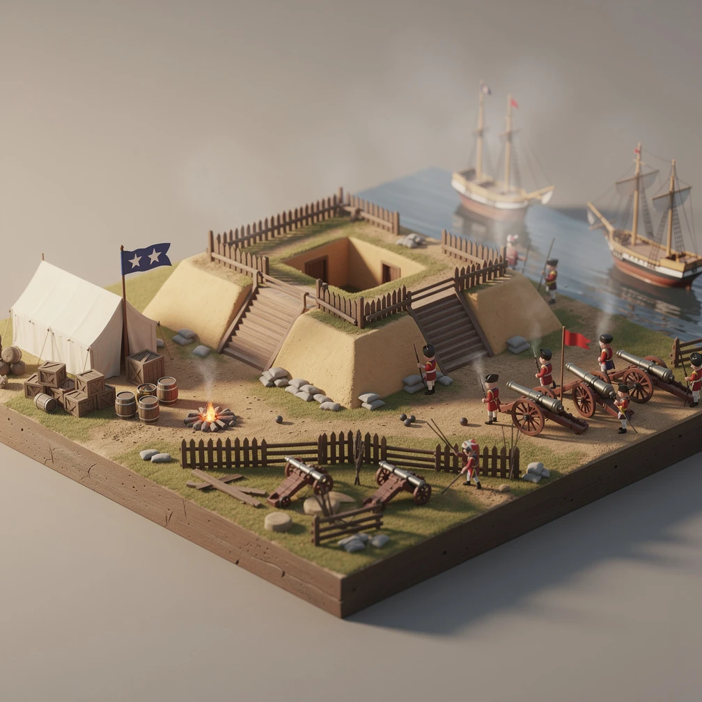 Historical artwork depicting the Battle of Yorktown