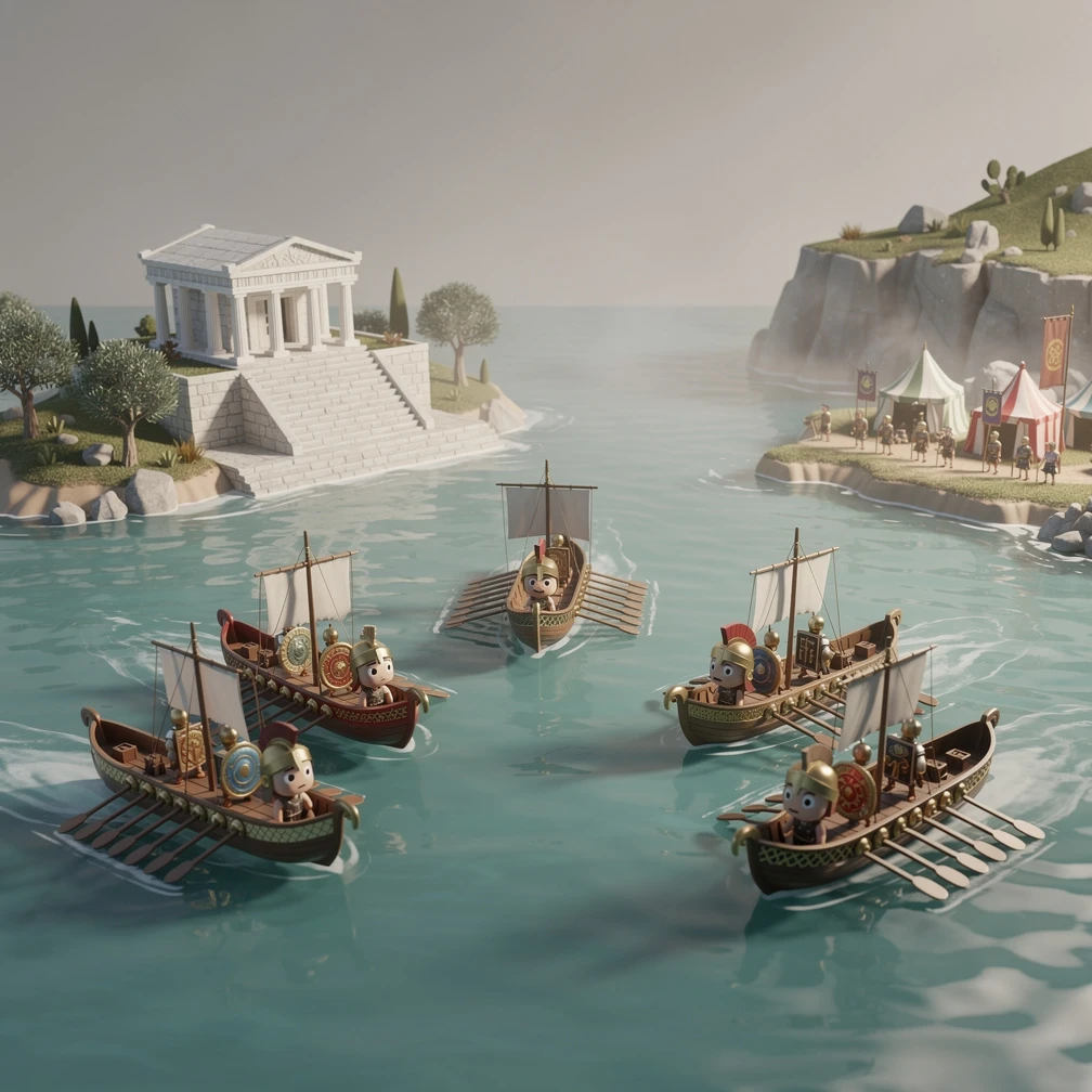 Historical artwork depicting the Battle of Salamis