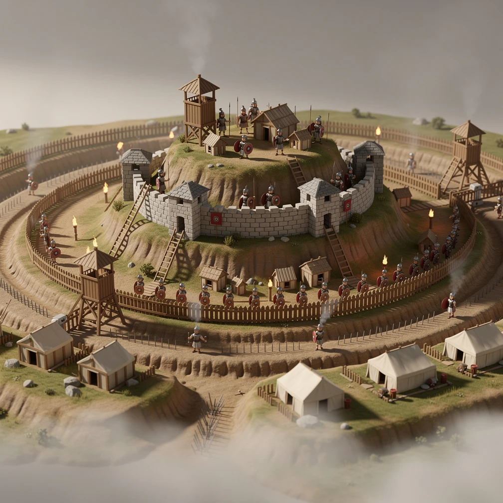 Historical artwork depicting the Battle of Alesia