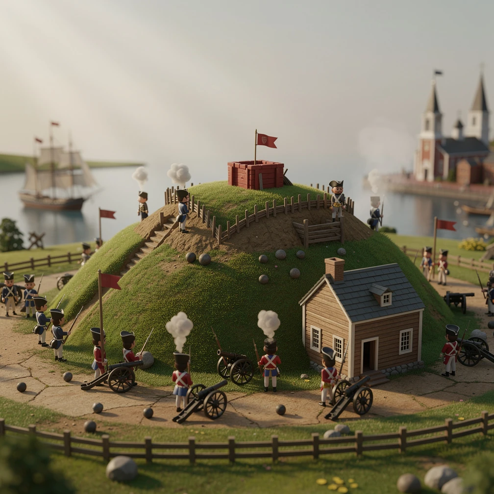 Historical artwork depicting the Battle of Bunker Hill