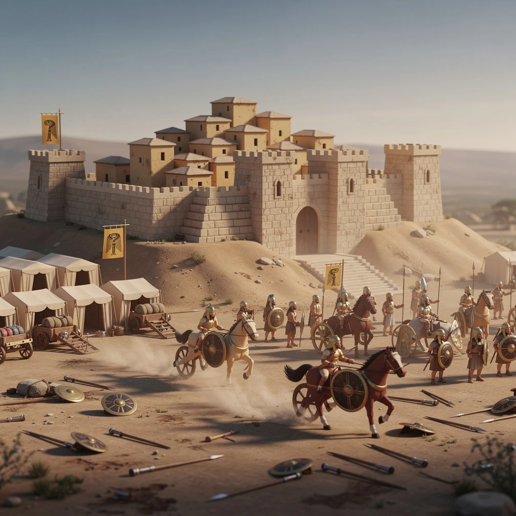 Historical artwork depicting the Battle of Megiddo