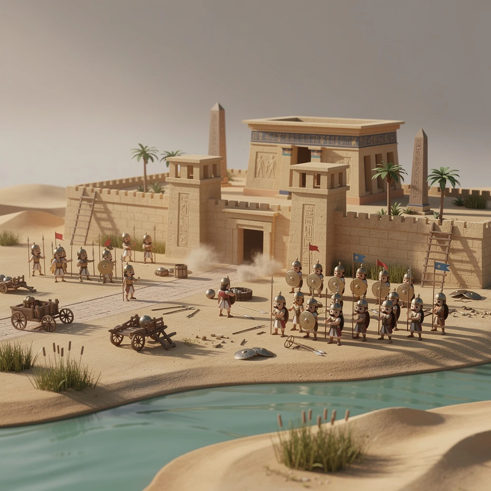 Historical artwork depicting the Battle of Pelusium