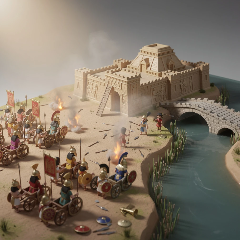 Historical artwork depicting the Battle of Carchemish