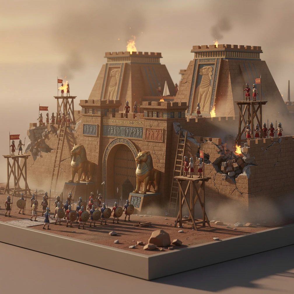 Historical artwork depicting the Fall of Nineveh