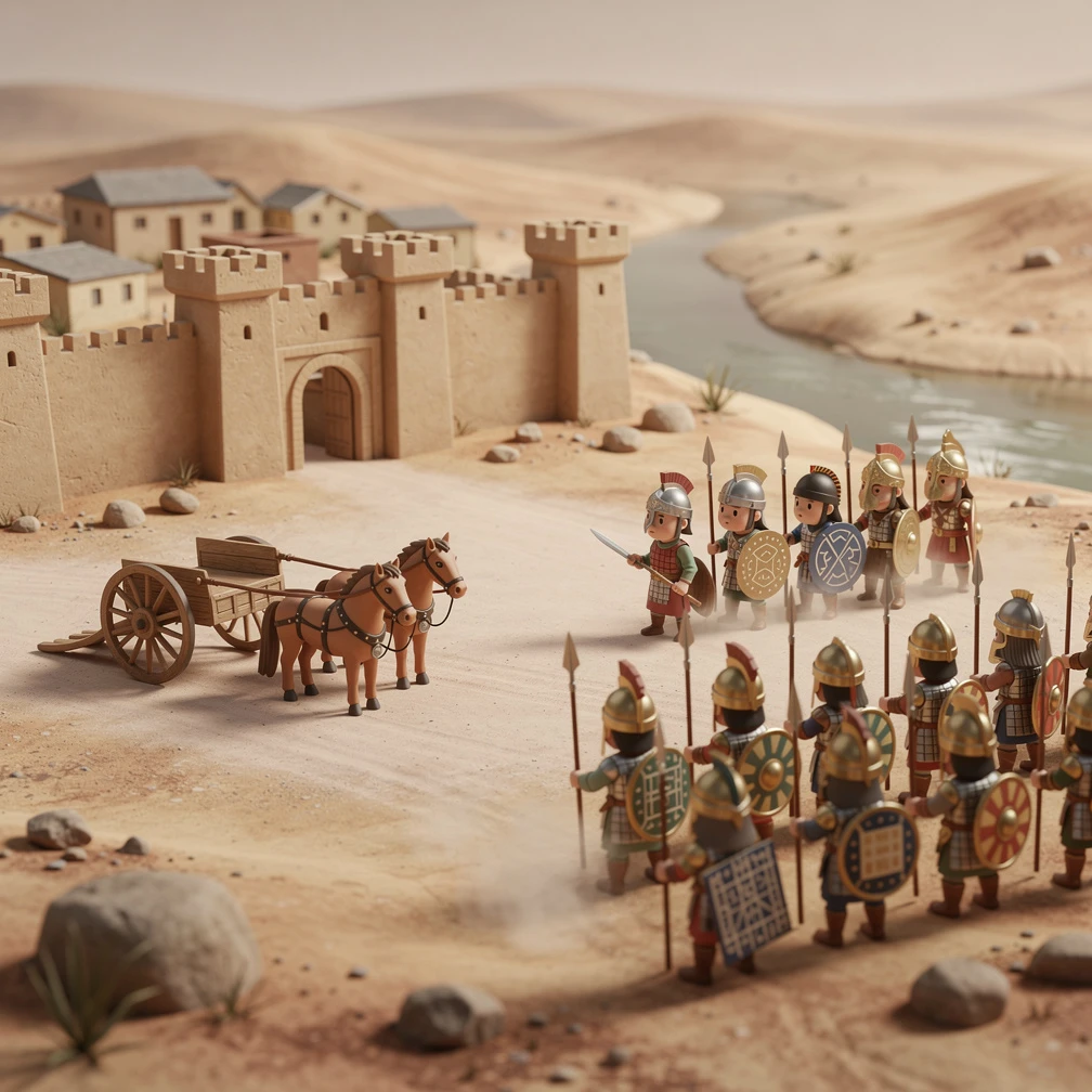 Historical artwork depicting the Battle of Qarqar