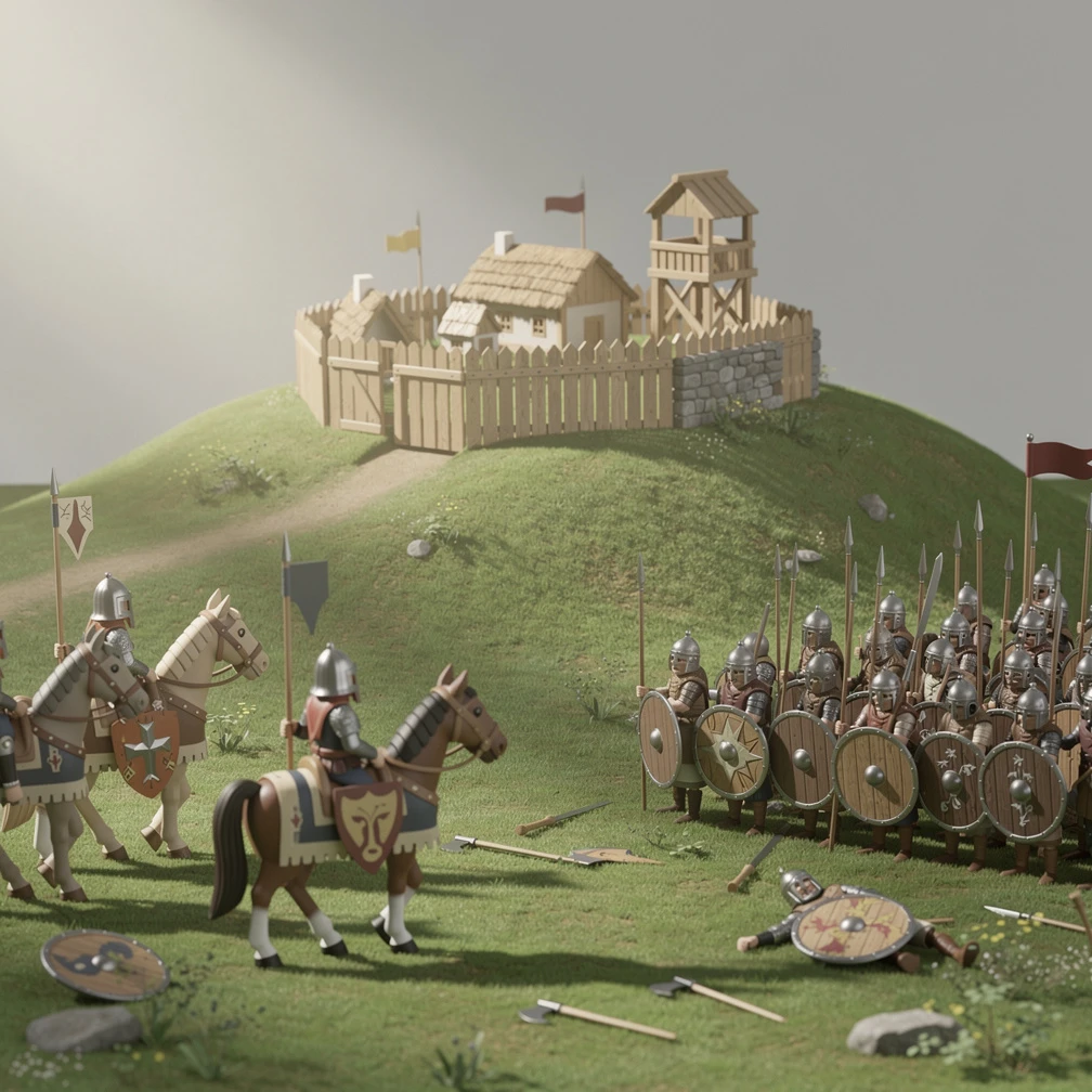 Historical artwork depicting the Battle of Hastings
