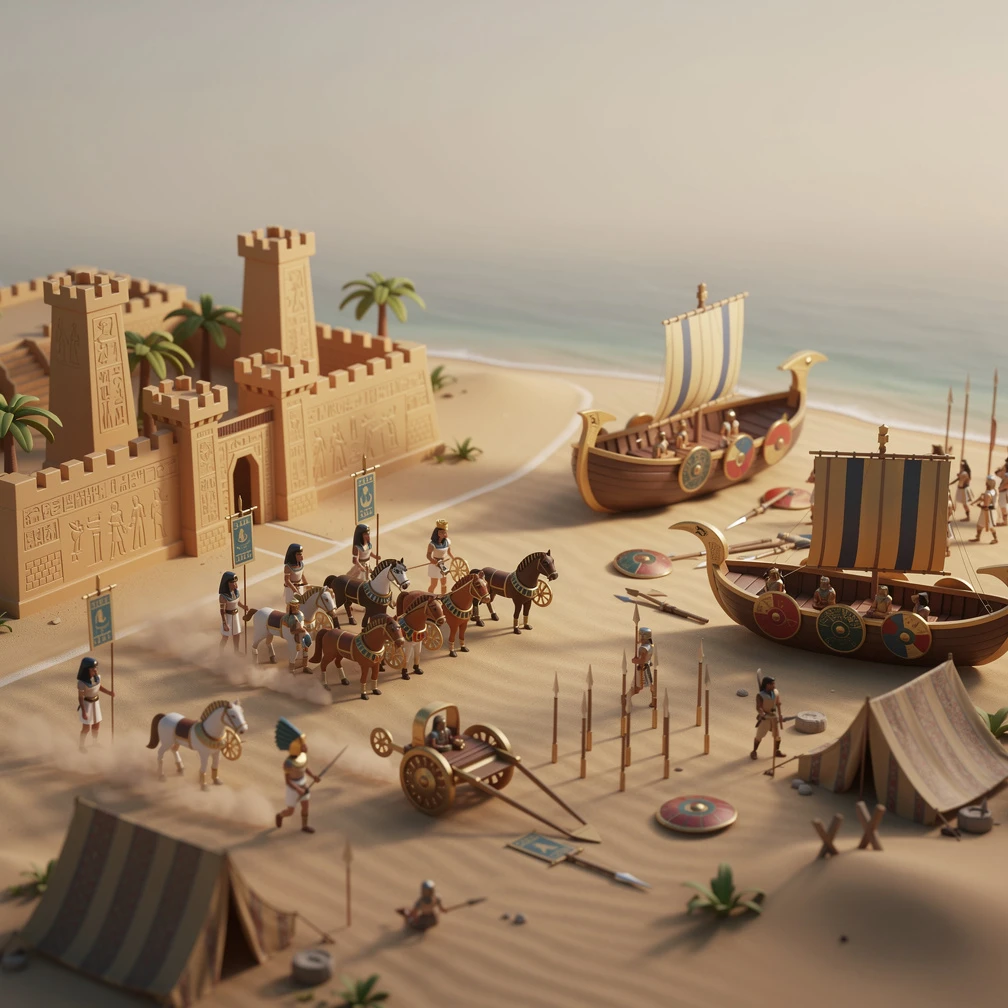 Historical artwork depicting the Battle of Djahy