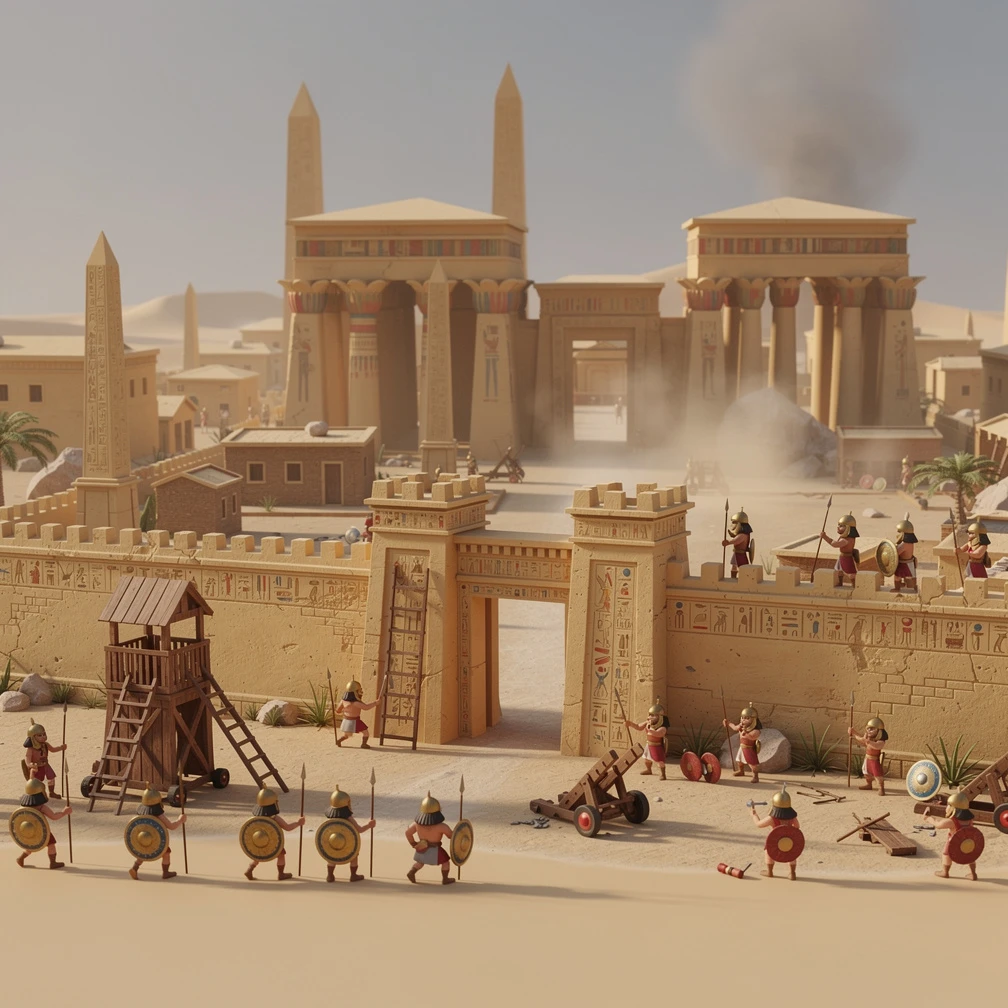 Historical artwork depicting the Siege of Memphis