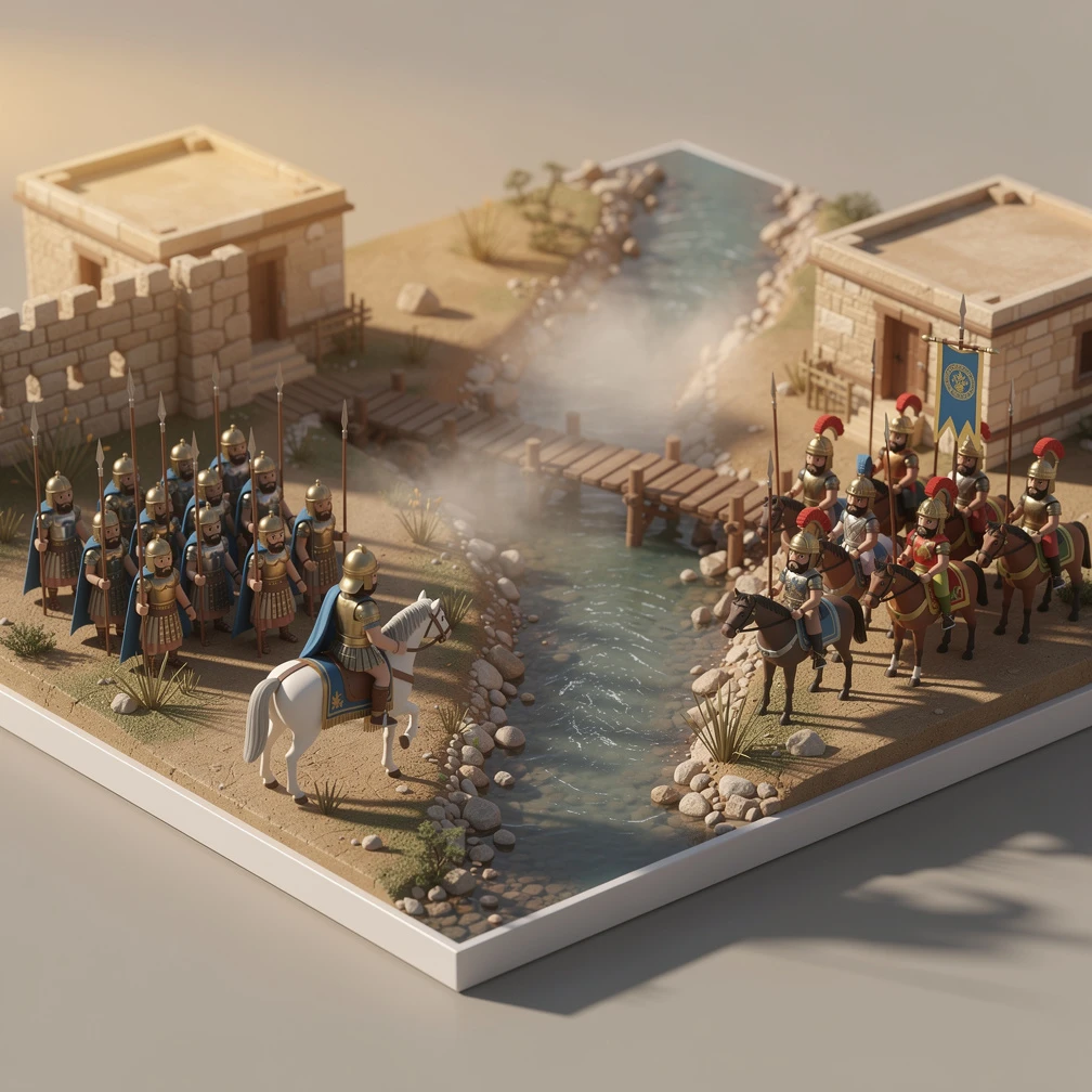 Historical artwork depicting the Battle of the Granicus